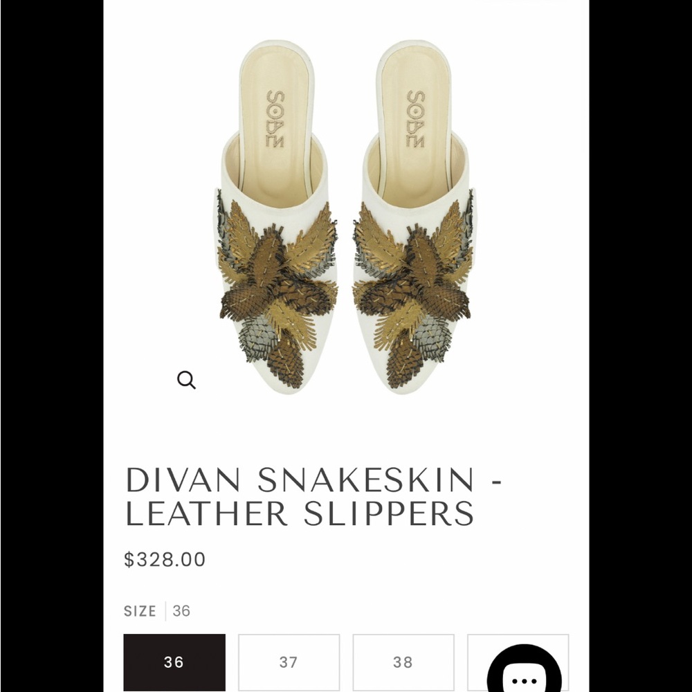 White and Gold Embellished Slippers